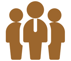 Icon of three people representing a group or team.